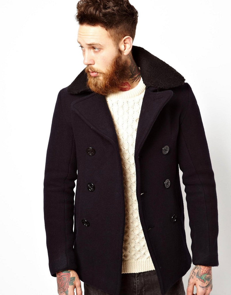 Schott Peacoat with Detachable Collar