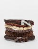 Leather Bracelet Pack In Brown