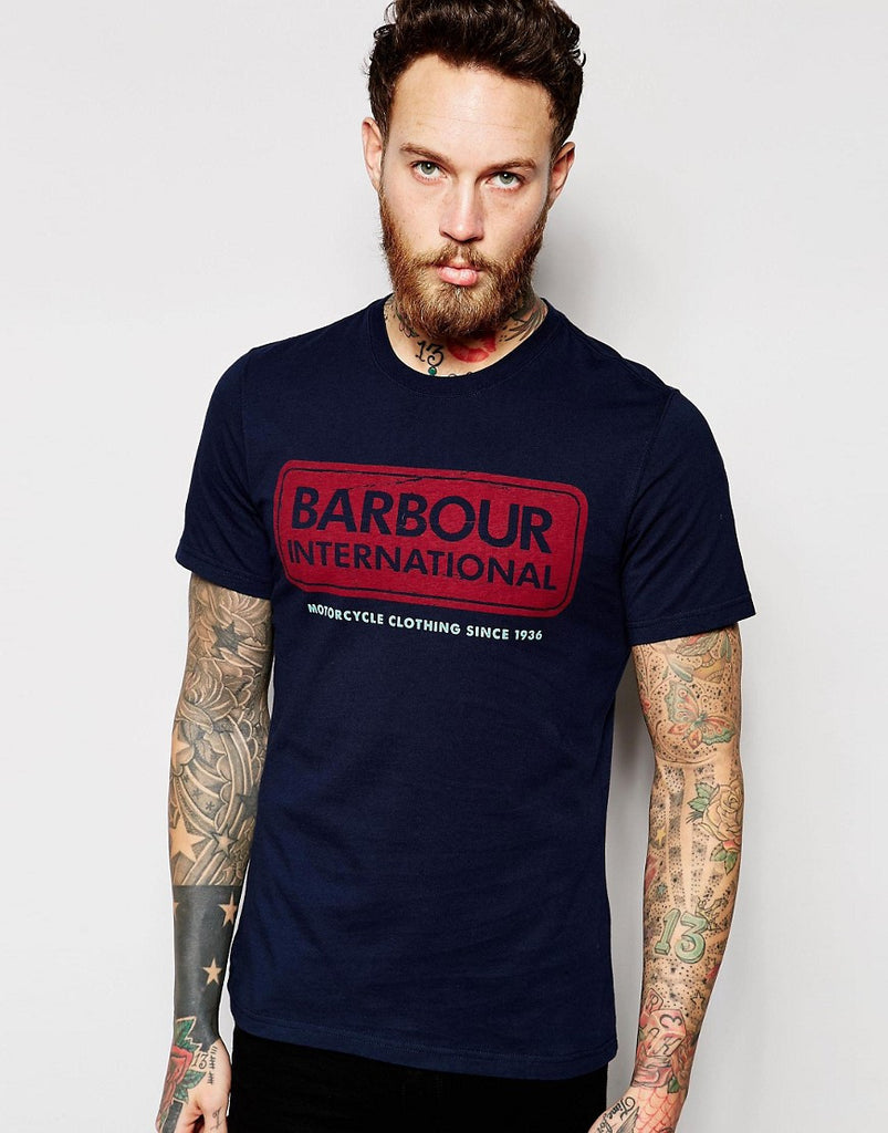 Barbour T-Shirt with Lozenge Logo In Slim Fit