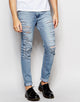 Cheap Monday Tight Slash Skinny Jeans Stretch Stonewash Extreme Rips