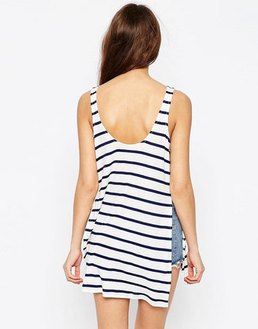 Vest In Slouchy Stripe Rib