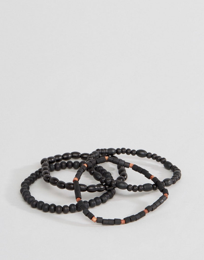 Classics 77 Black Beaded Bracelet In 4 Pack