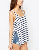 Vest In Slouchy Stripe Rib