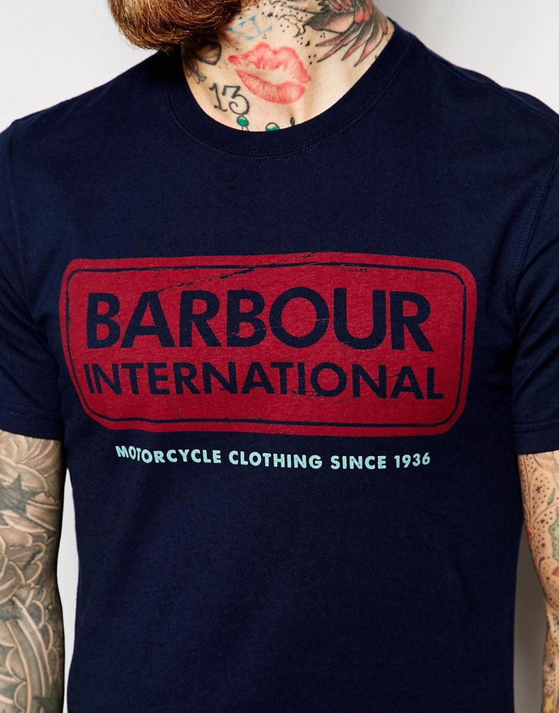 Barbour T-Shirt with Lozenge Logo In Slim Fit