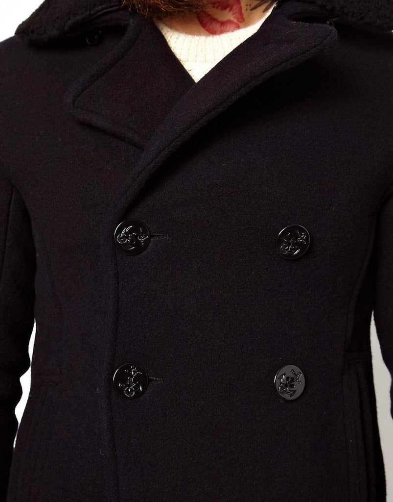 Schott Peacoat with Detachable Collar