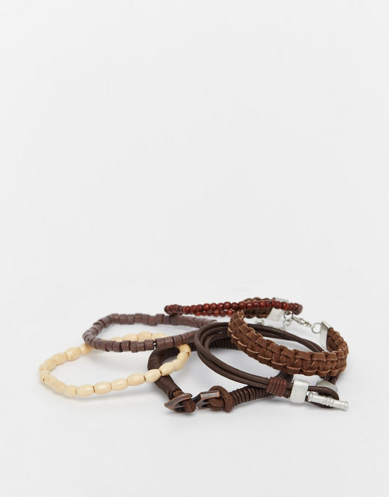 Leather Bracelet Pack In Brown