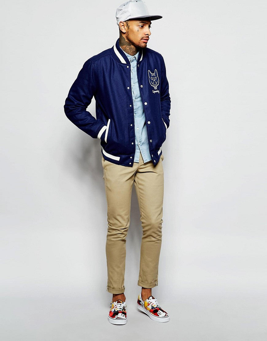 Supremebeing Varsity Jacket With Embroidered Back Print (3)