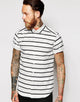 Shirt In Short Sleeve With Marl Stripe