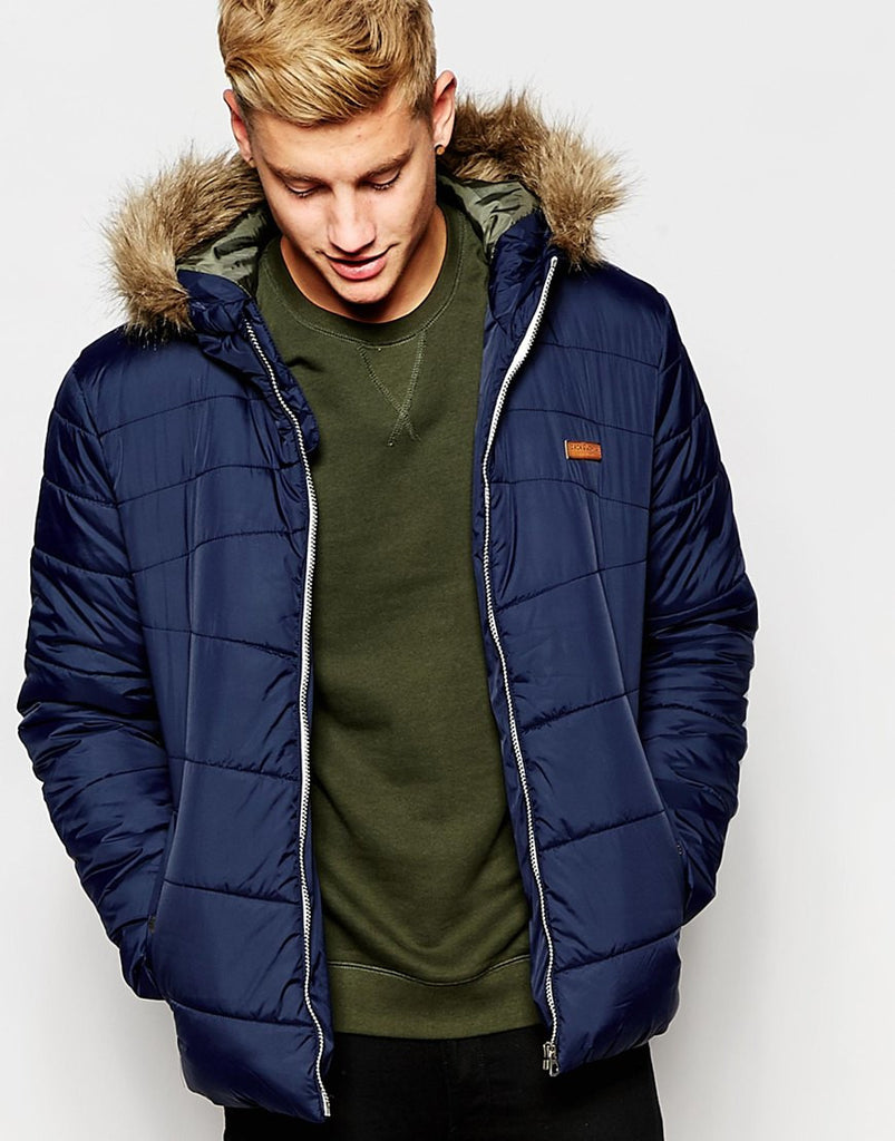 Jack & Jones Padded Jacket with Faux Fur Hood