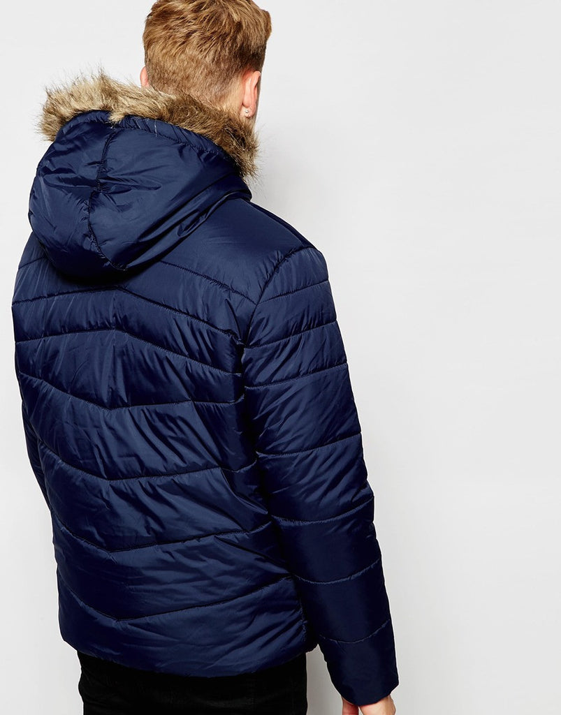 Jack & Jones Padded Jacket with Faux Fur Hood